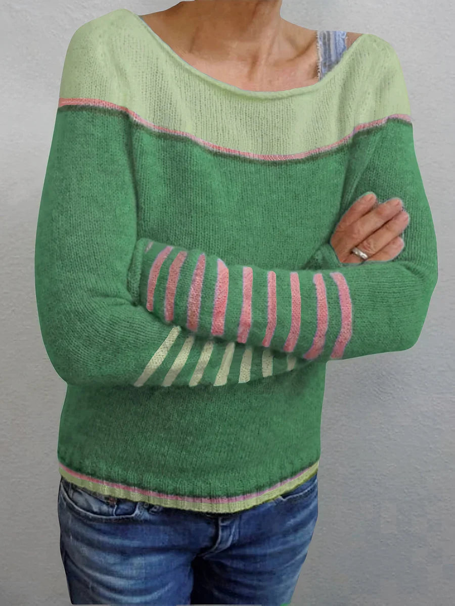 Talithia – Gestreifter Strickpullover Mit Langen Ärmeln