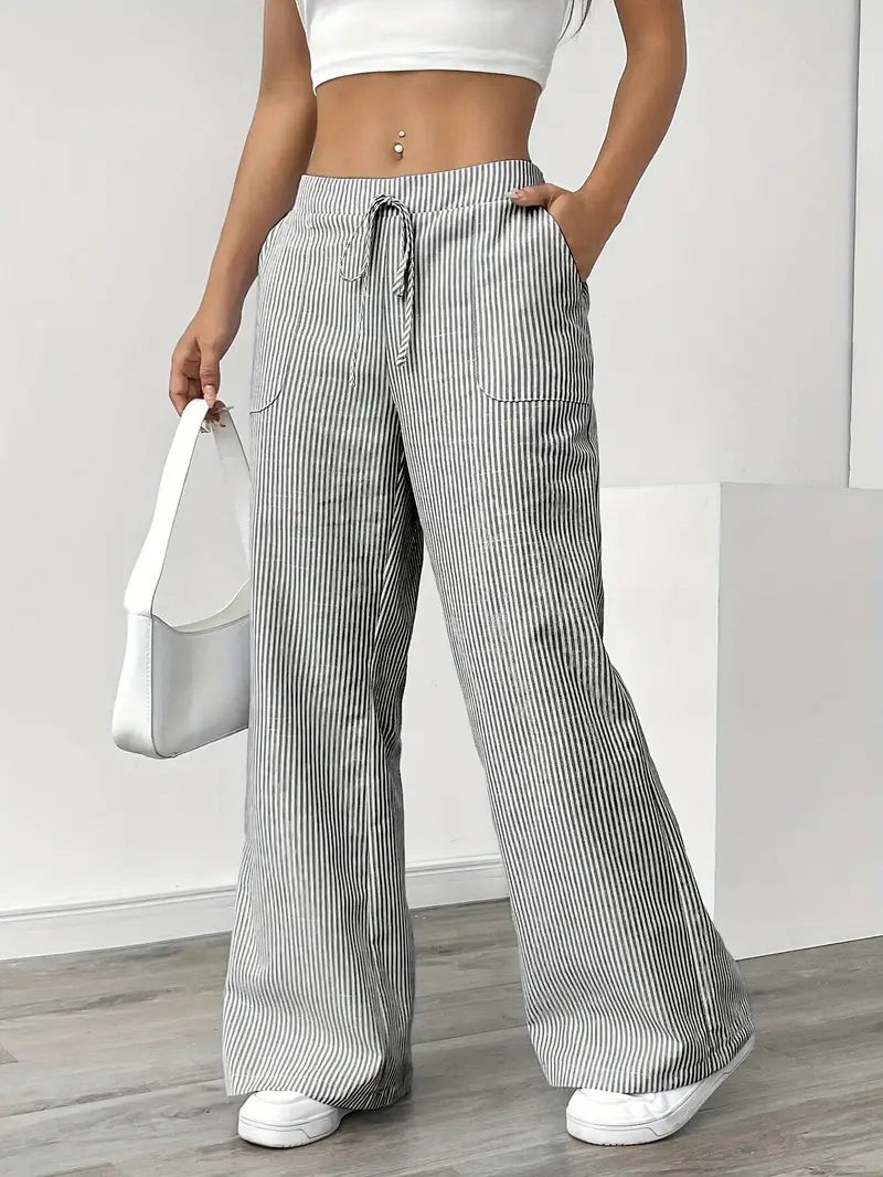 Alina – Elegante Gestreifte Hose Mit Taschen