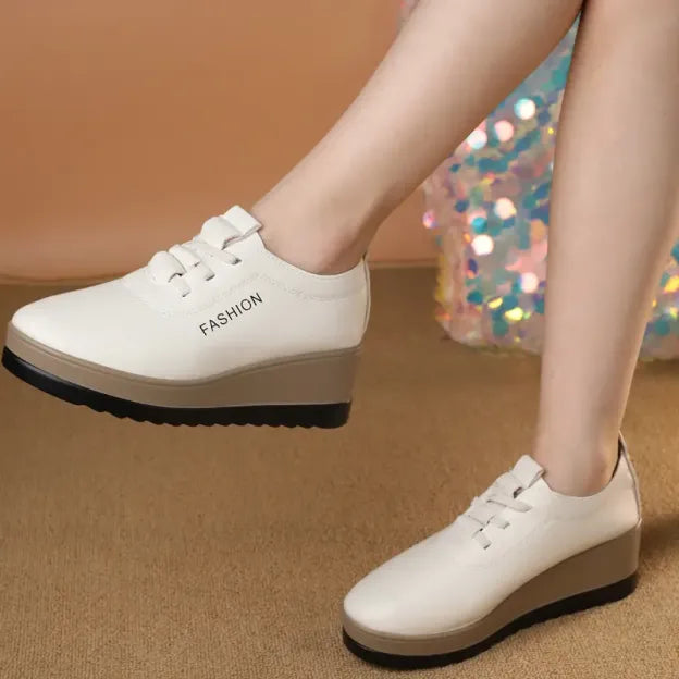 Saturnina – Leder Schuhe Mit Dicker Sohle