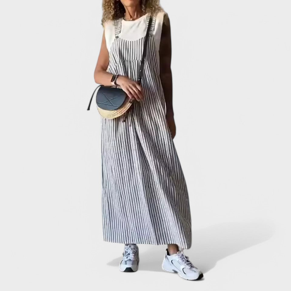 Guzel – Stilvolles Maxikleid Mit Streifenprint