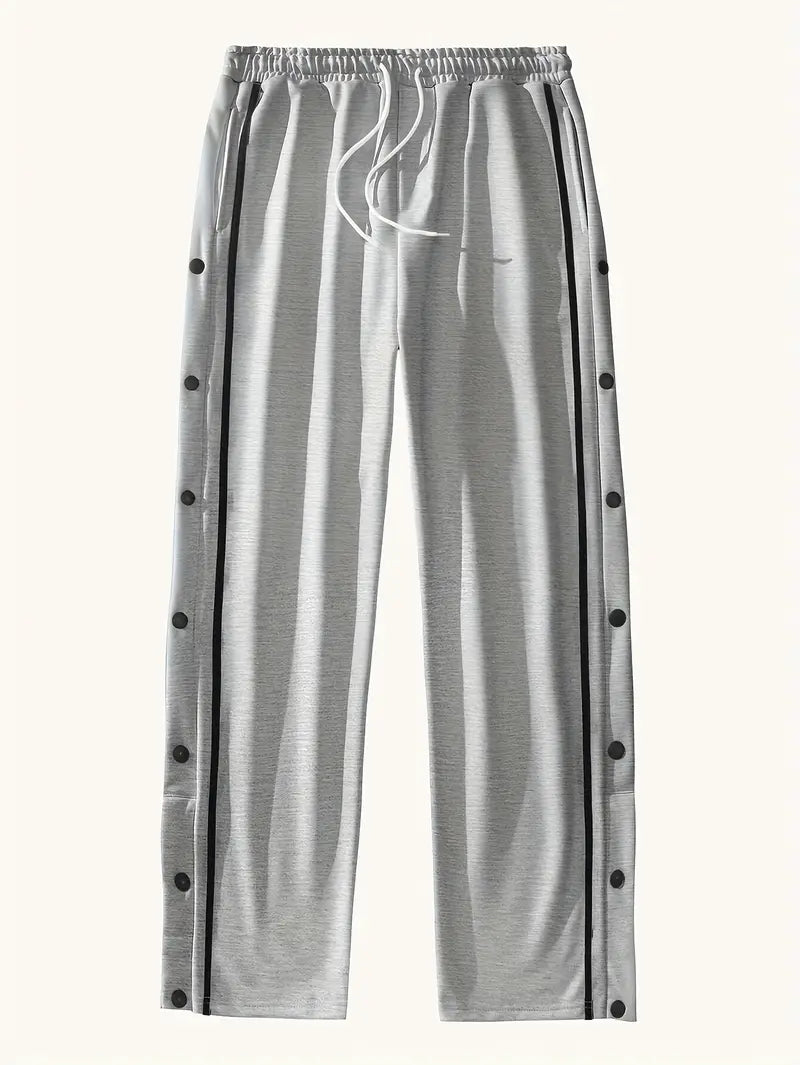 Mendis – Lässige Sport Hose Mit Geradem Bein Und Druckknopfverschluss