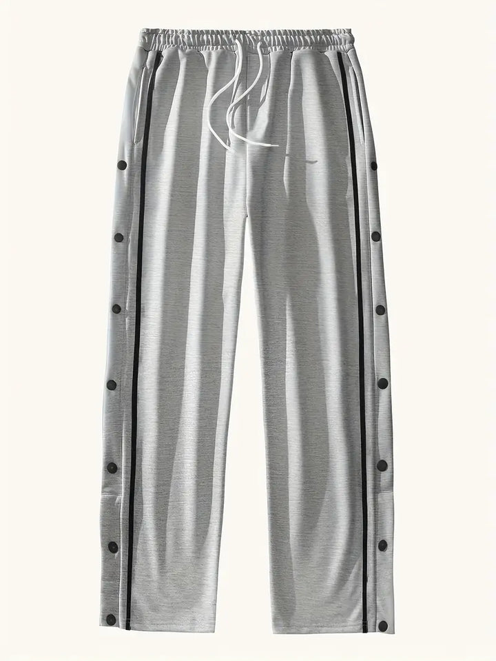 Mendis – Lässige Sport Hose Mit Geradem Bein Und Druckknopfverschluss