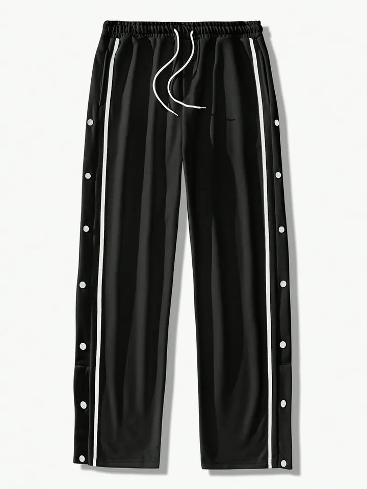 Mendis – Lässige Sport Hose Mit Geradem Bein Und Druckknopfverschluss