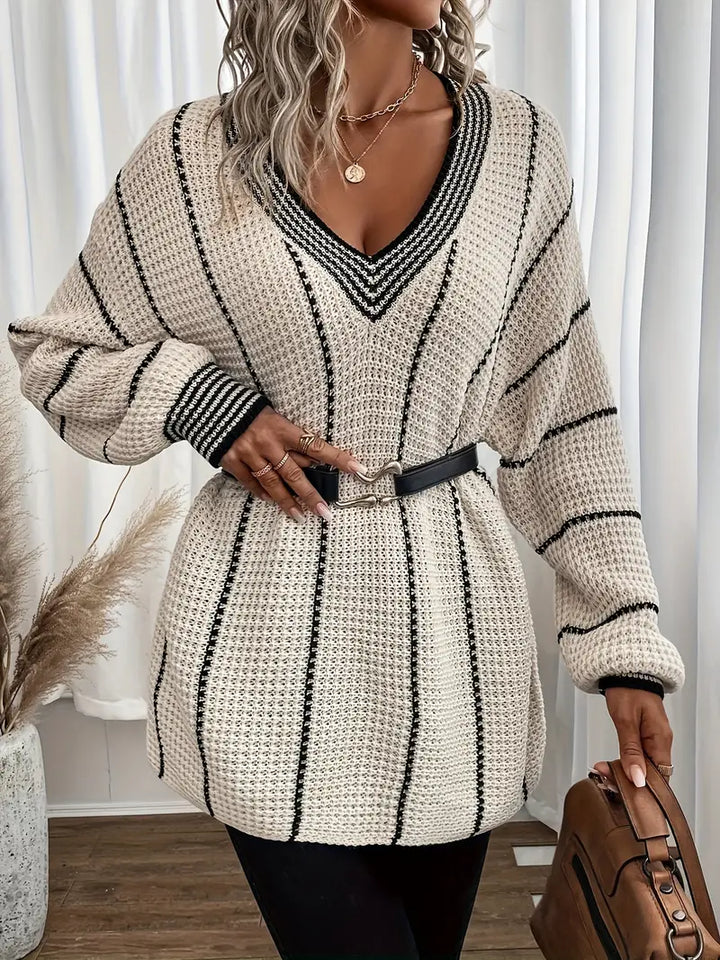 Arellano – Lässiger Langarm Streifen Pullover