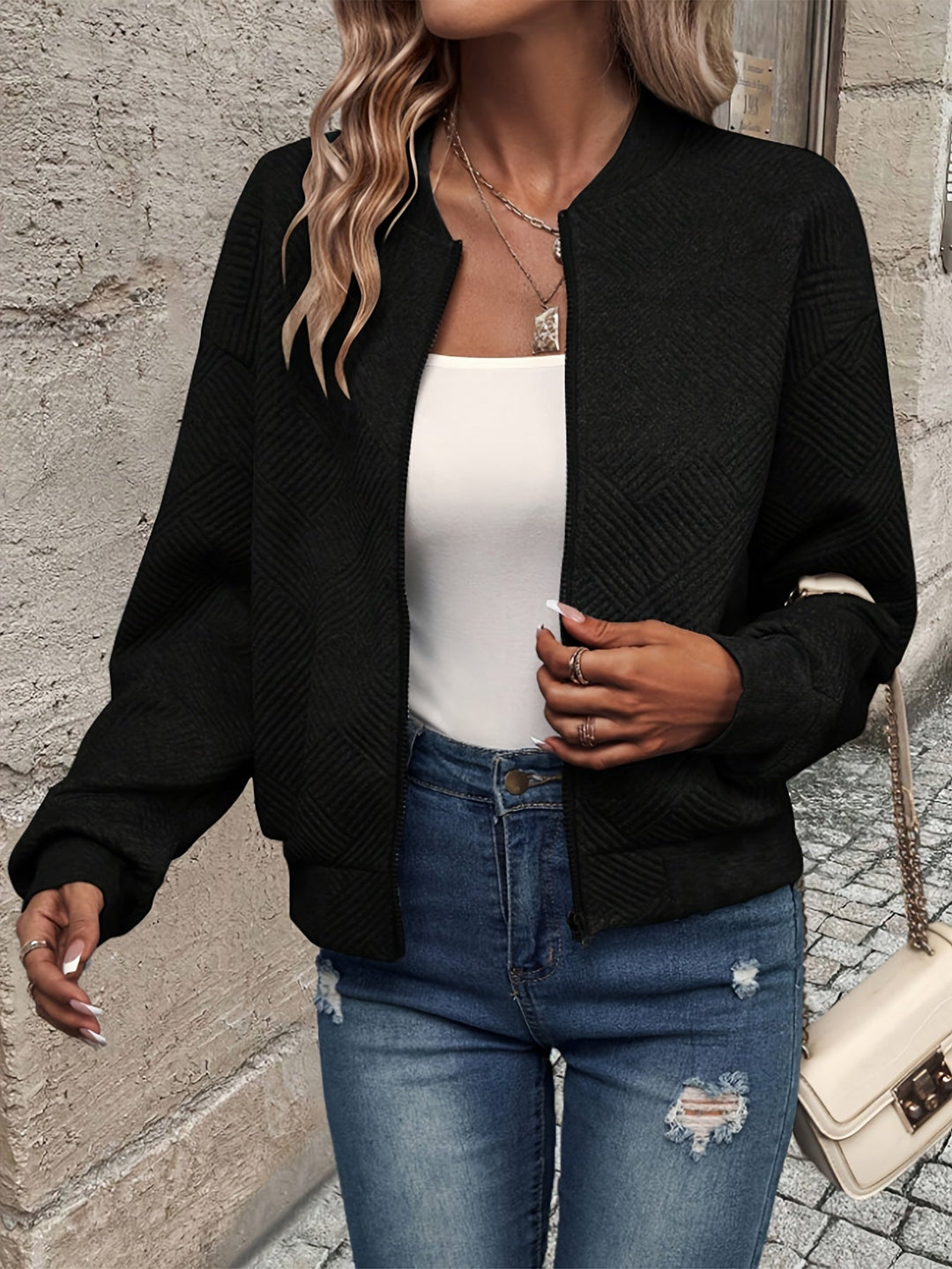 Jemma – Langärmelige Jacke Mit Reißverschluss