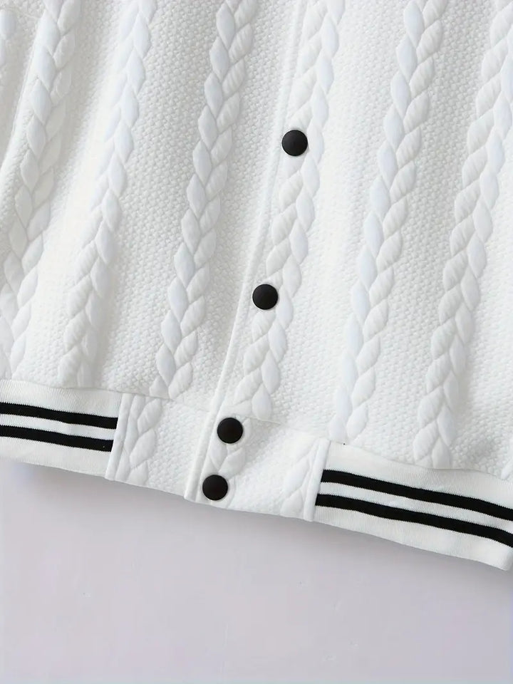 Felips – Jacquard Baseball Jacke Mit Streifenmuster
