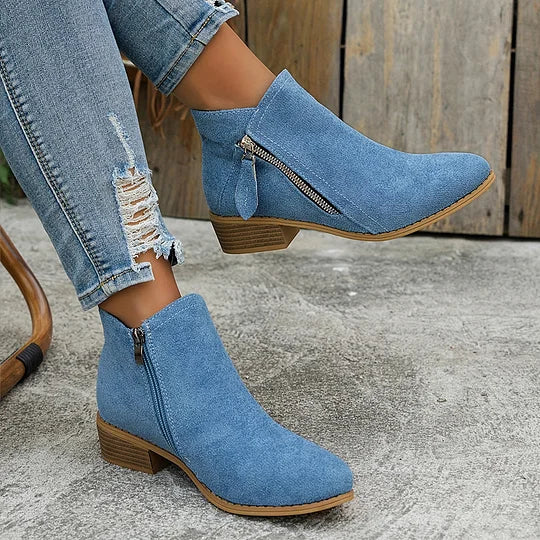 Farah - Orthopädische Lederstiefeletten Mit Reißverschluss