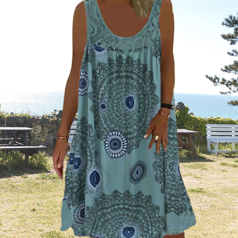 Paduch – Lässiges ärmelloses Sommer Kleid Mit Drucken