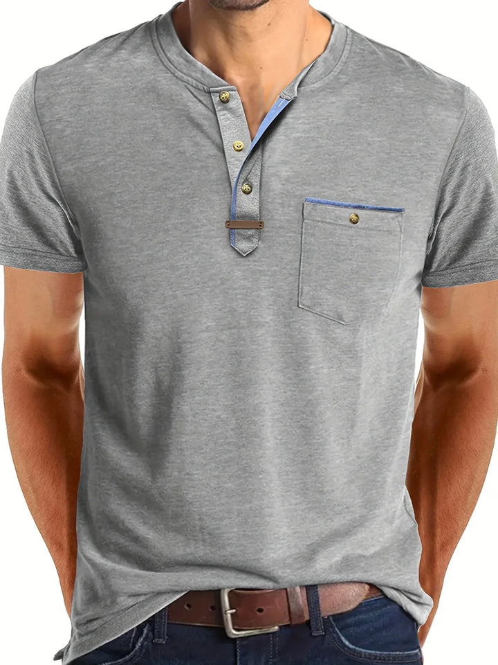 Saxon – Elegant Rundhalsausschnitt T Hemd Mit Tasche