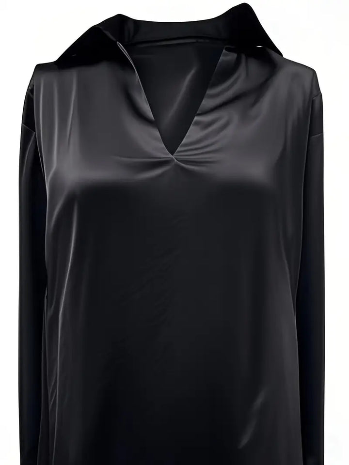 Nadene - Prämie Bluse Mit V-Ausschnitt
