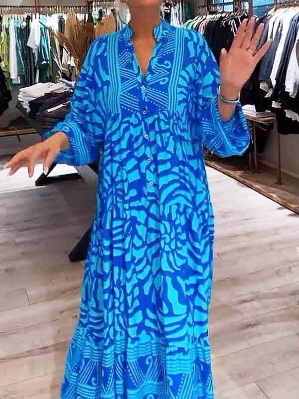 Elyanna - Bedrucktes Kleid Mit V-Ausschnitt