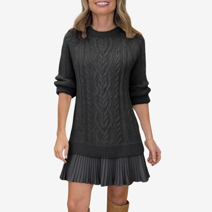 Zorina – Strickkleid Mit Plisseerock