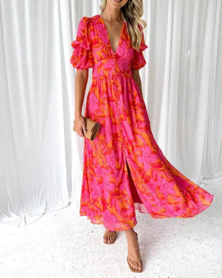 Derana – Rot Rosa Maxikleid
