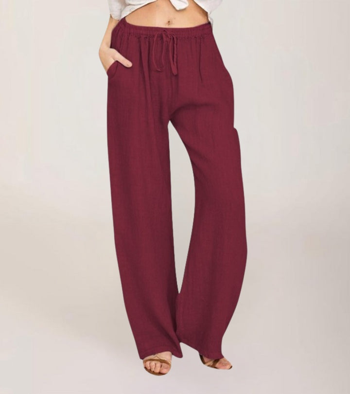 Maialen – Leinenhose Mit Weitem Bein Für Den Sommer