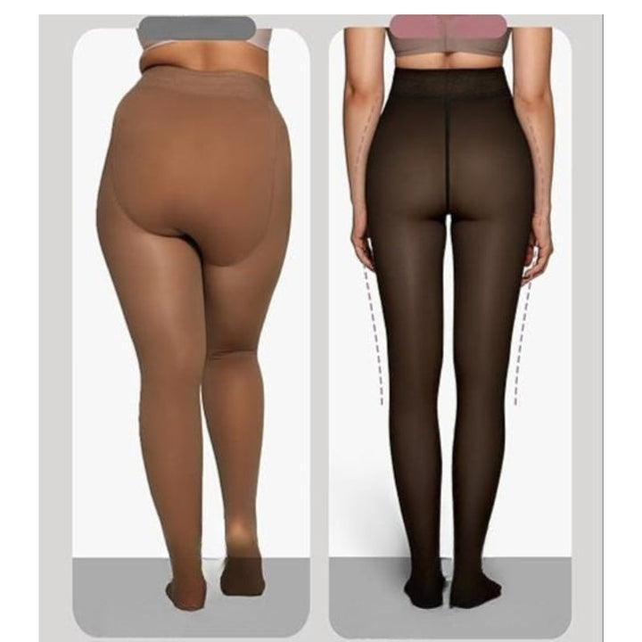 Valesia – Fleecegefütterte Durchscheinende Strumpfhose