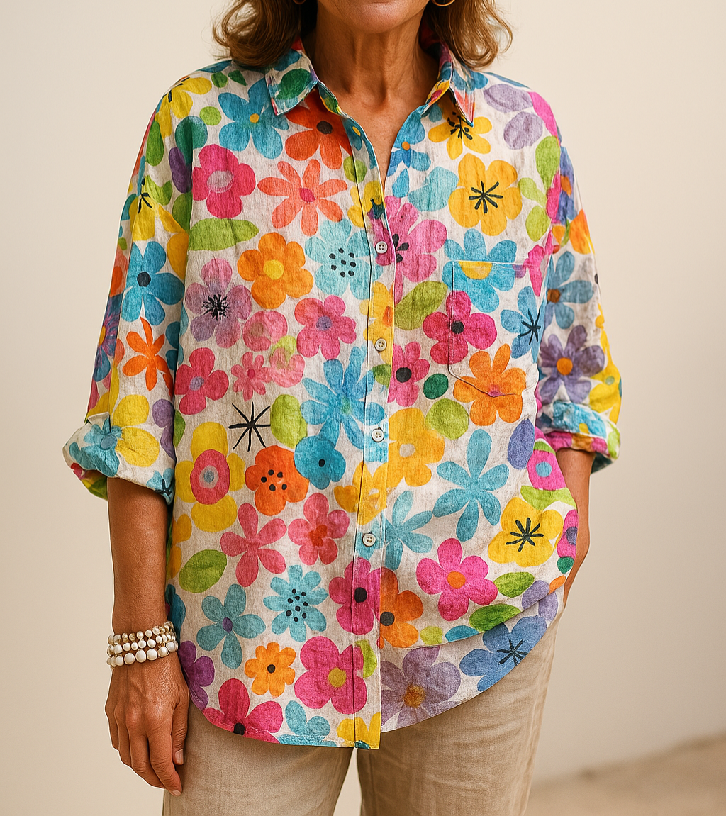 Petra - Lässige Bluse Mit Floralem Muster