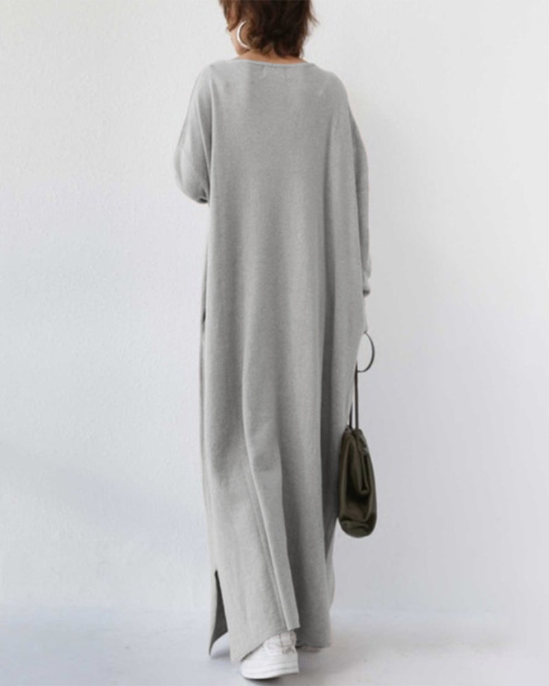 Bonita – Modisches Langarm Kleid Mit V-Ausschnitt