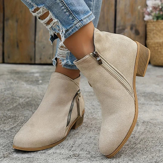 Farah - Orthopädische Lederstiefeletten Mit Reißverschluss