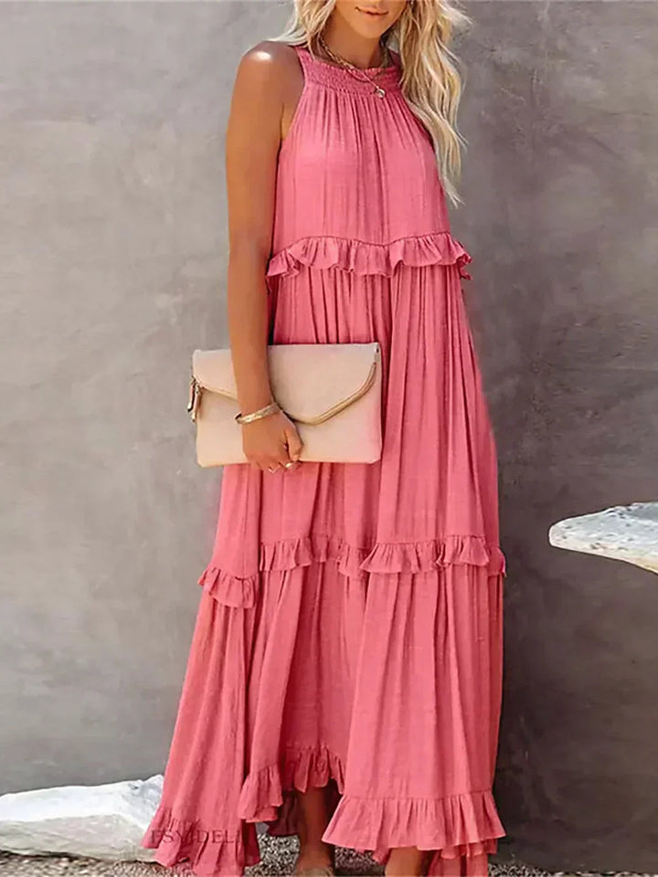 Hayley – Elegantes ärmelloses Kleid Mit Rüschen