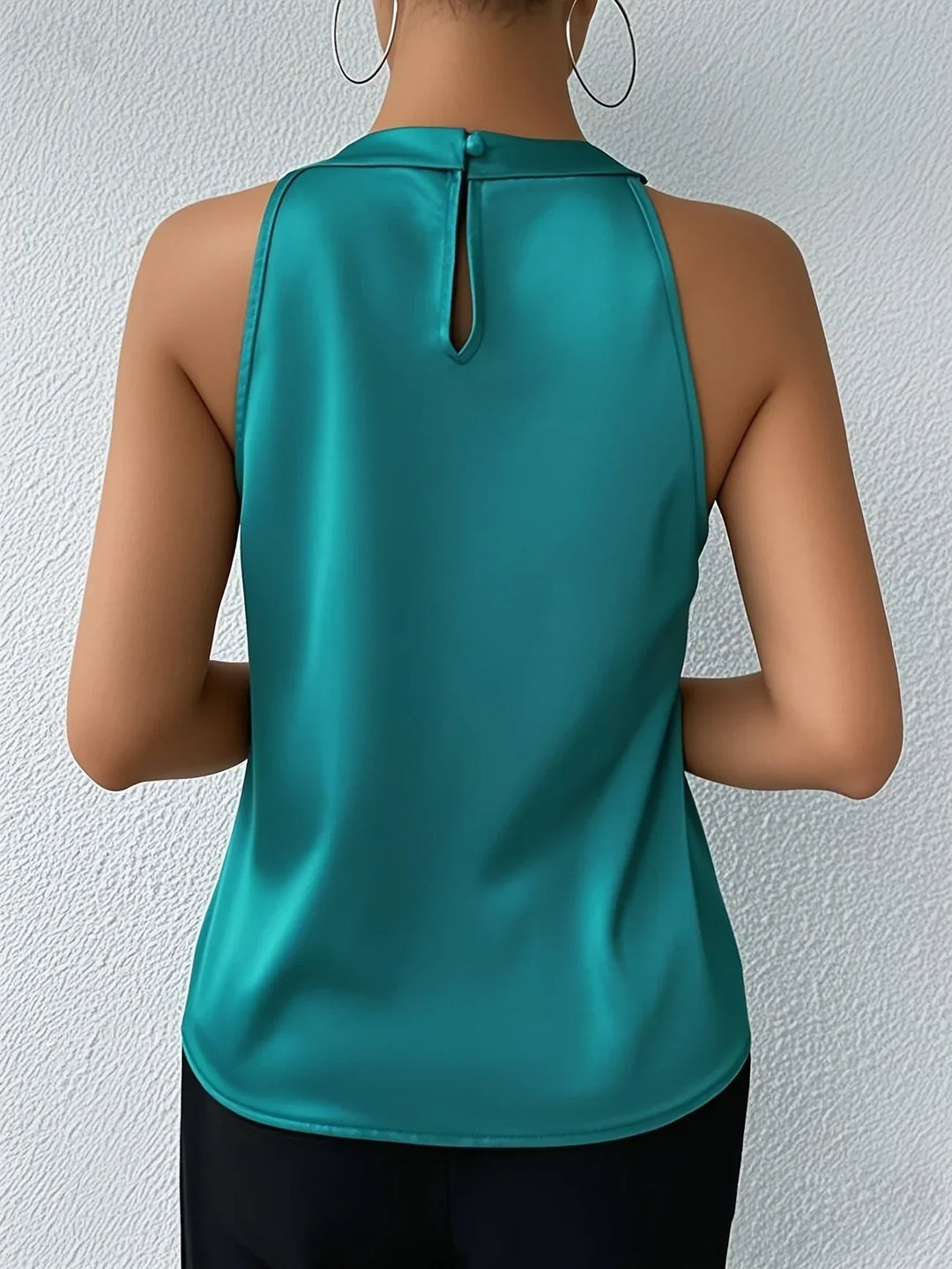Cerys – Elegante Armellose Bluse Aus Polyamid