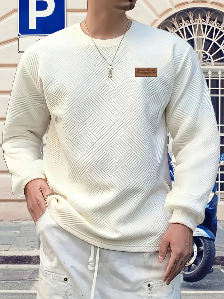 Malinga – Lässiges Sweatshirt Mit Geometrischem Muster Und Langen Ärmeln