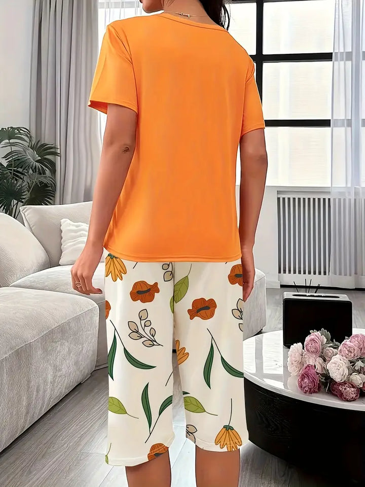 Kinsley – Bequemer Loungekleidung Satz Mit Blumen Ausdrucken