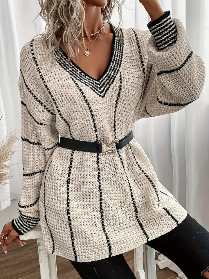 Arellano – Lässiger Langarm Streifen Pullover