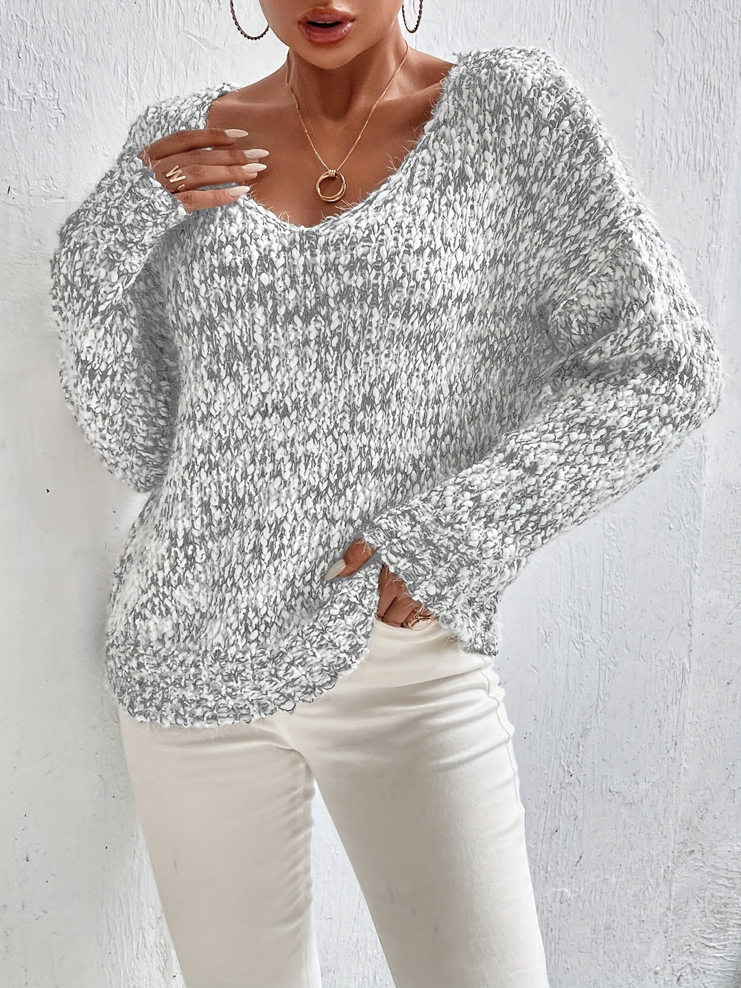 Chryselda – Lässiger Langarm Strickpullover