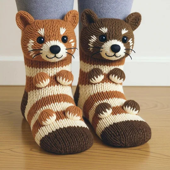 CozyCritters – Gemütliche Socken Mit Gestrickten Tiermotiven