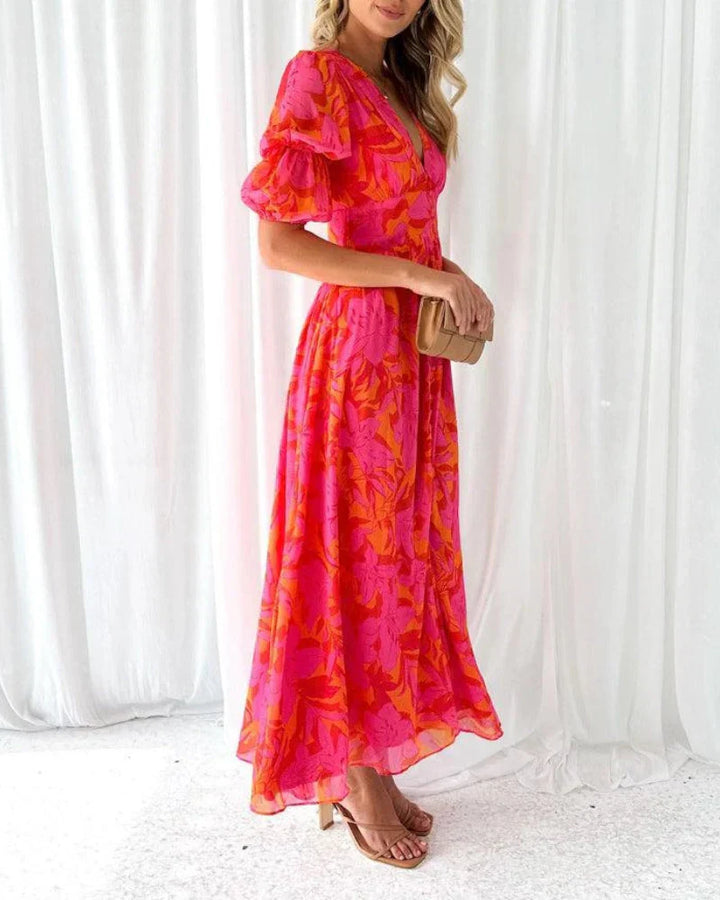 Derana – Rot Rosa Maxikleid