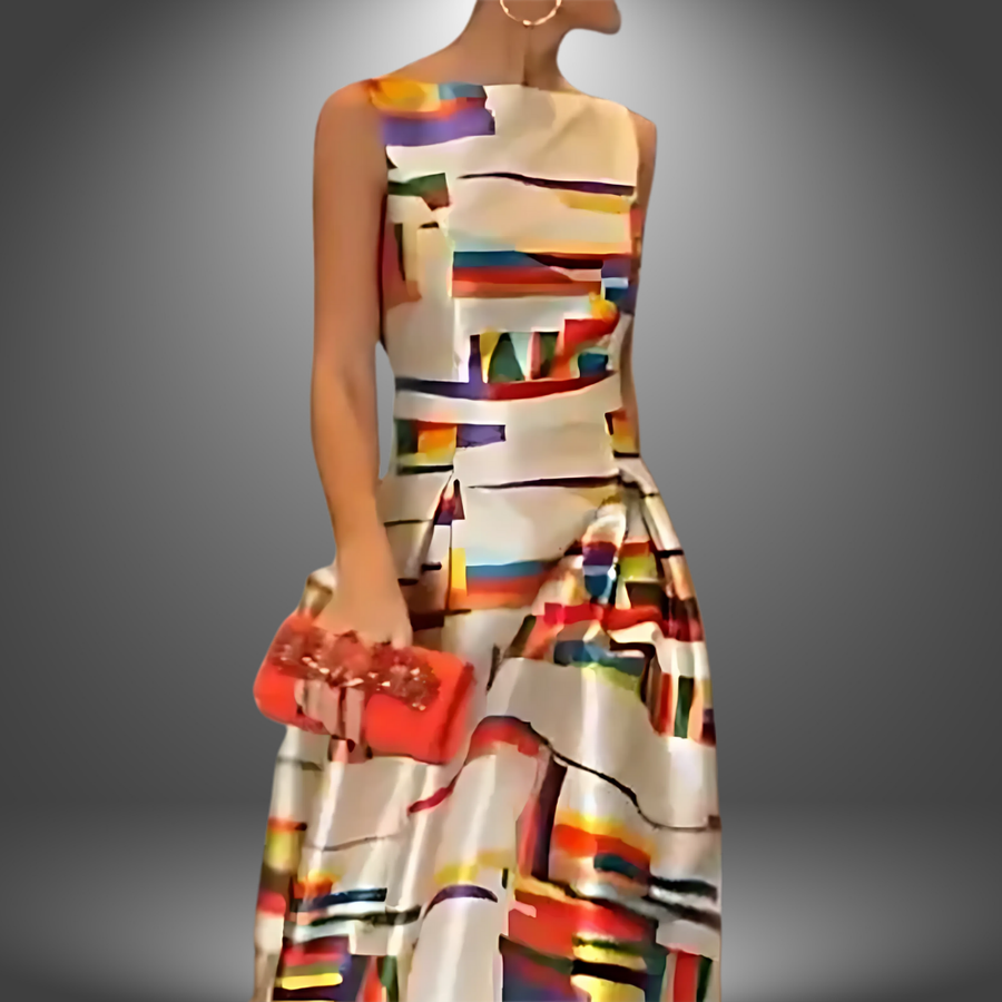 Vivien – Maxikleid mit Geometrischem Print