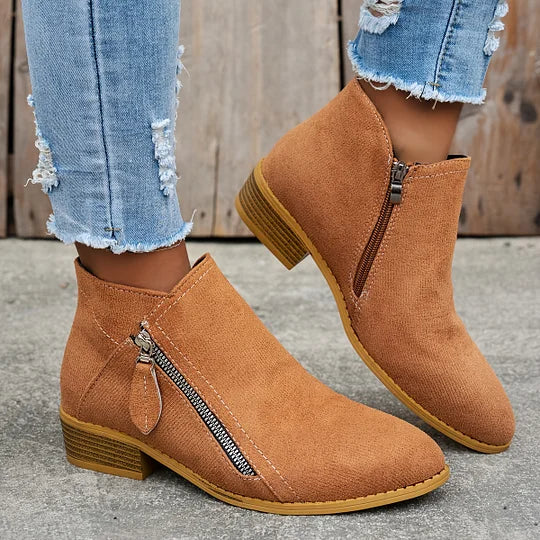 Farah - Orthopädische Lederstiefeletten Mit Reißverschluss