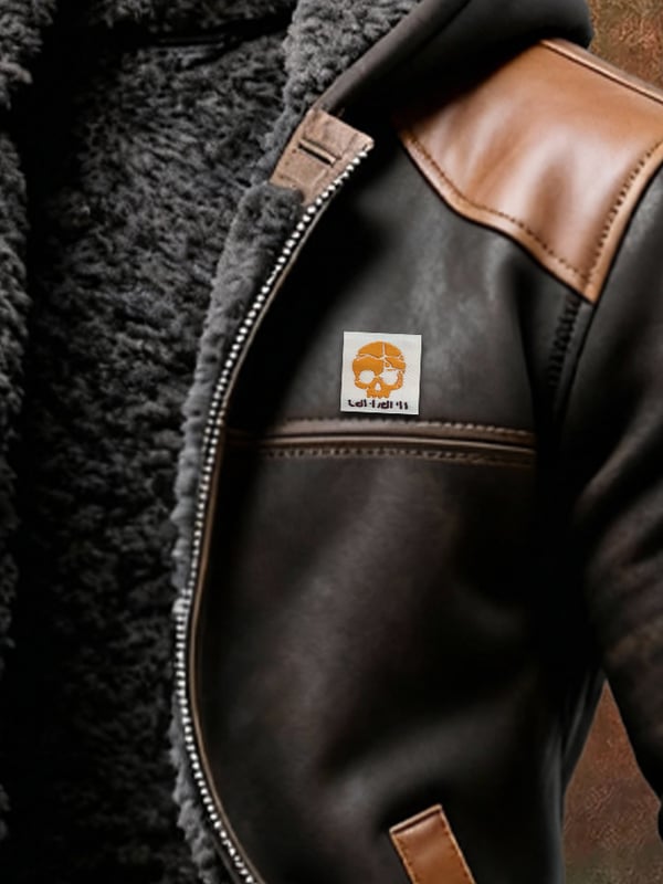 Pessina – Elegante Leder Jacke Mit Kapuze Und Langen Ärmeln