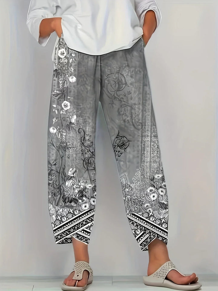Kayden – Vintage Capri Hose Mit Blumenmuster