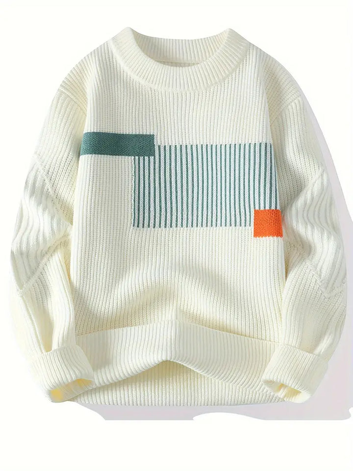 Arlen – Eleganter Langarm Pullover Mit Gometrischem Muster