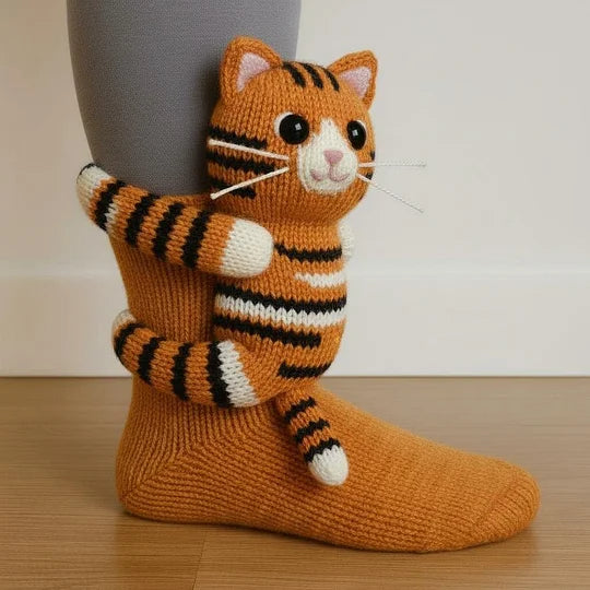 CozyCritters – Gemütliche Socken Mit Gestrickten Tiermotiven