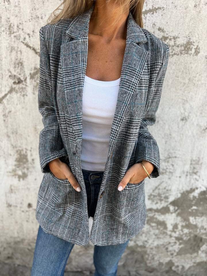 Elaina – Stilvoll Karierter Winter Blazer