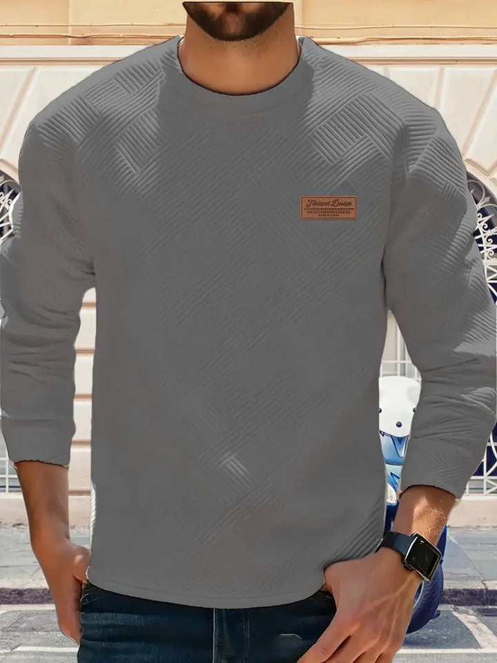 Malinga – Lässiges Sweatshirt Mit Geometrischem Muster Und Langen Ärmeln