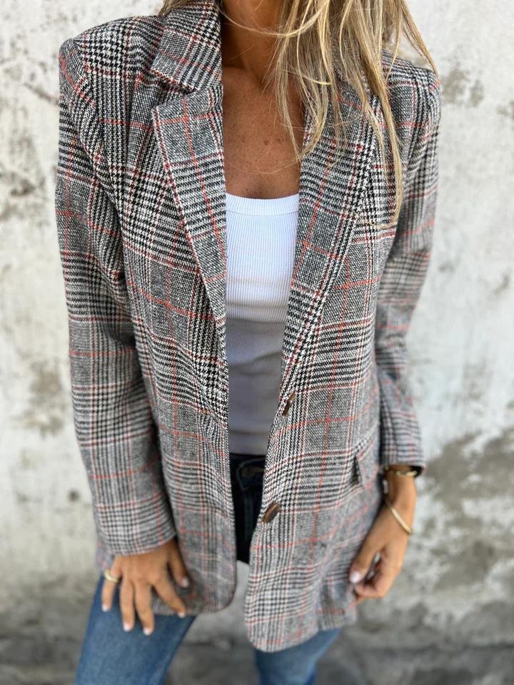 Elaina – Stilvoll Karierter Winter Blazer