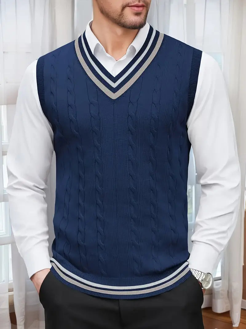 Duane - Ärmelloser Strickpullover Mit V-Ausschnitt