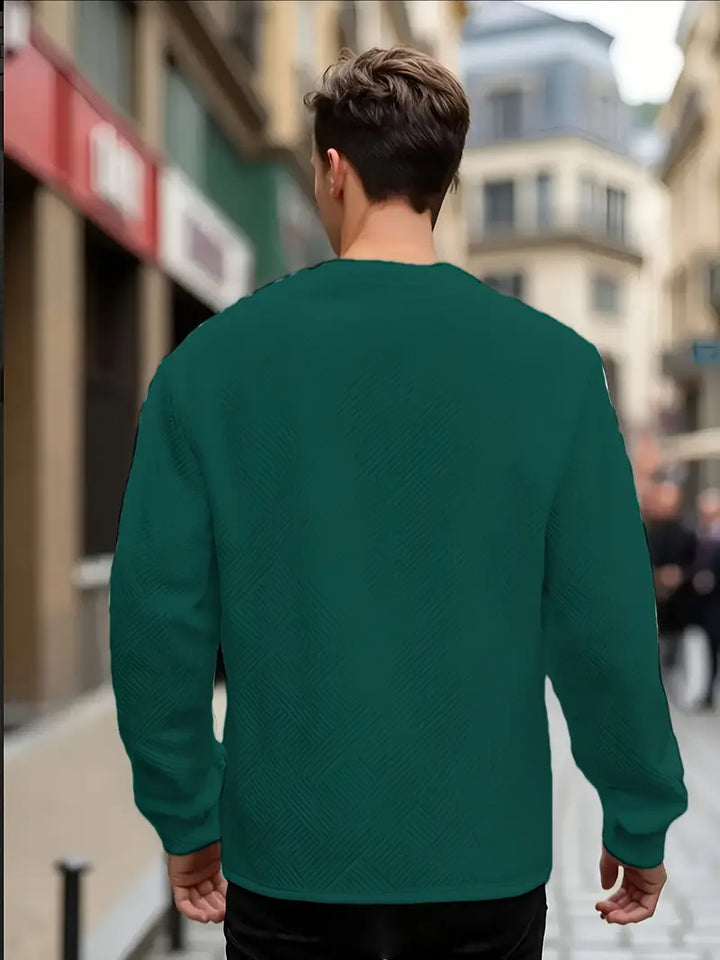 Malinga – Lässiges Sweatshirt Mit Geometrischem Muster Und Langen Ärmeln