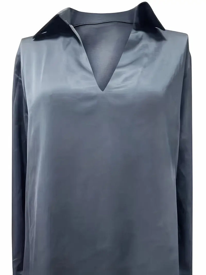 Nadene - Prämie Bluse Mit V-Ausschnitt