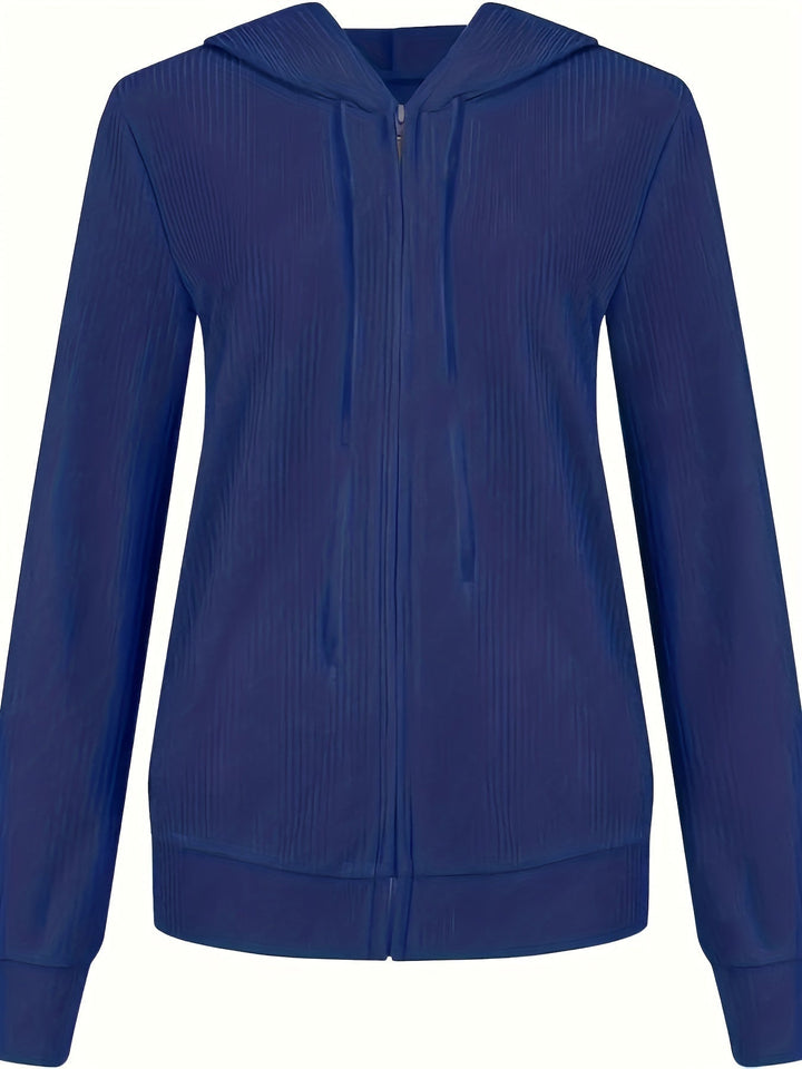 Moira – Langärmelige Kapuzenjacke Mit Reißverschluss Und Kordelzug