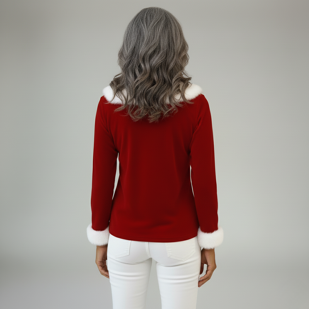 Uliana – Weihnachtsbluse mit V-Ausschnitt