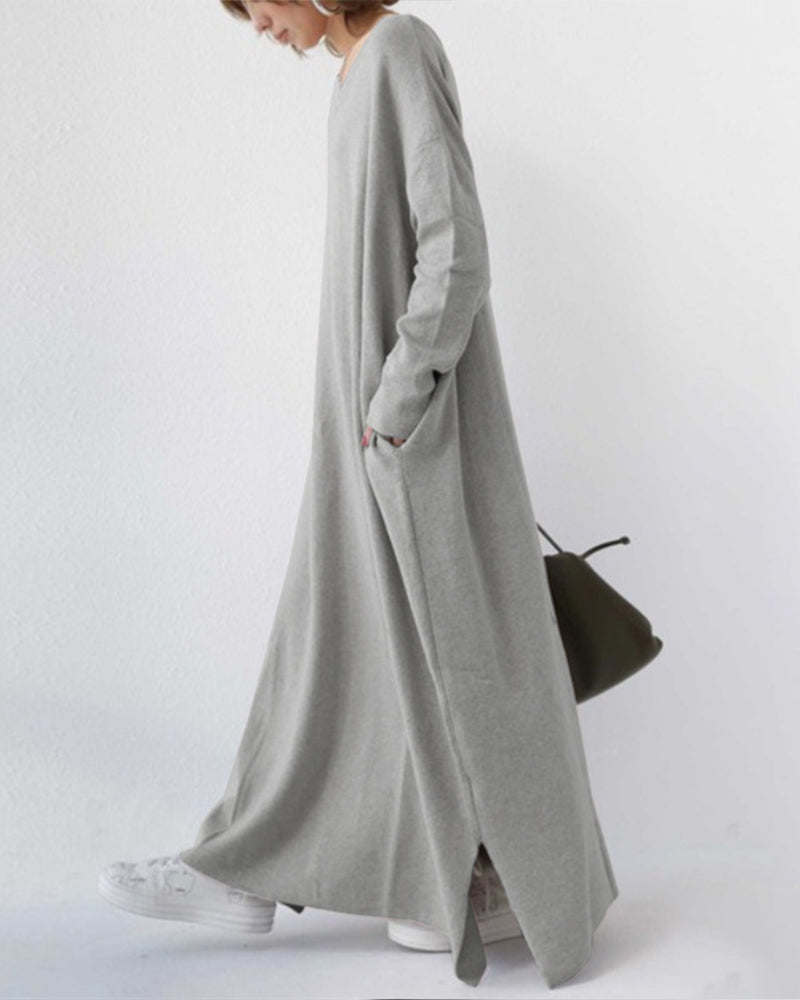 Bonita – Modisches Langarm Kleid Mit V-Ausschnitt