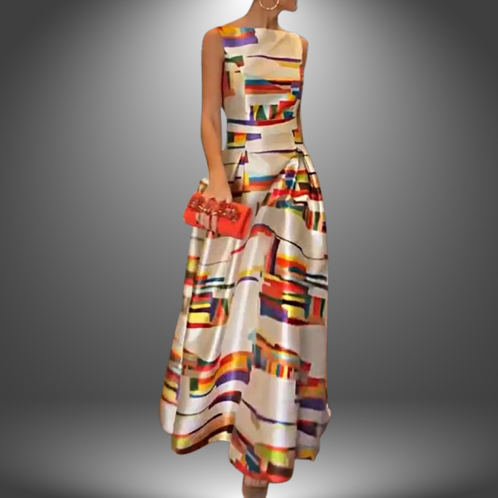 Vivien – Maxikleid mit Geometrischem Print