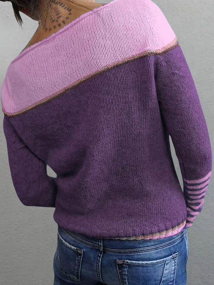 Talithia – Gestreifter Strickpullover Mit Langen Ärmeln