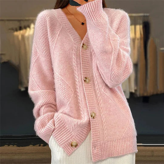 Tanner – Bequemer Kaschmir Strickjacke Mit V-Ausschnitt