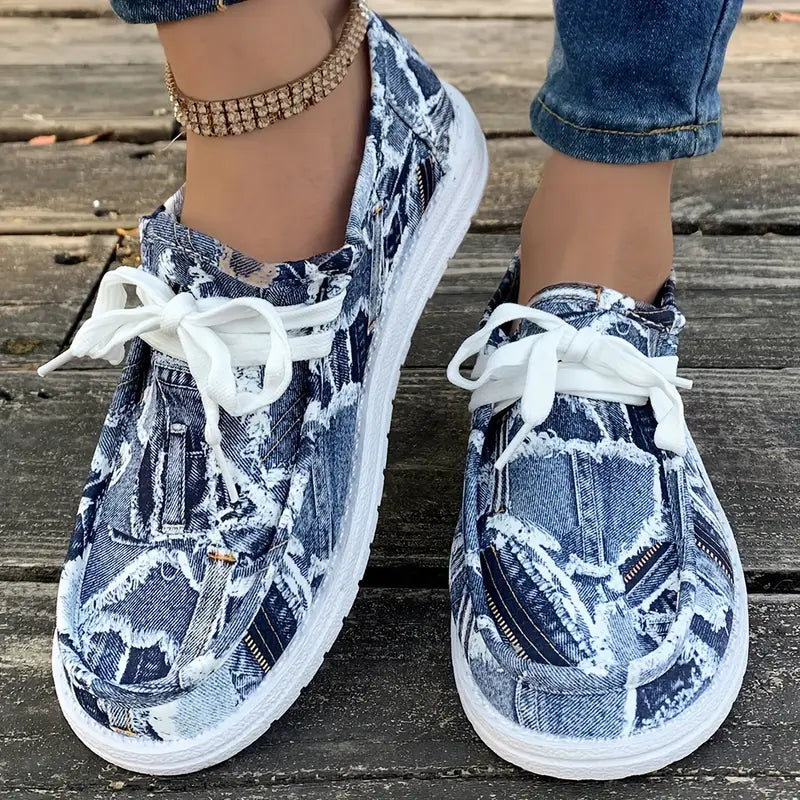 Ulanda - Rutschfeste Turnschuh Mit Denim Drucken