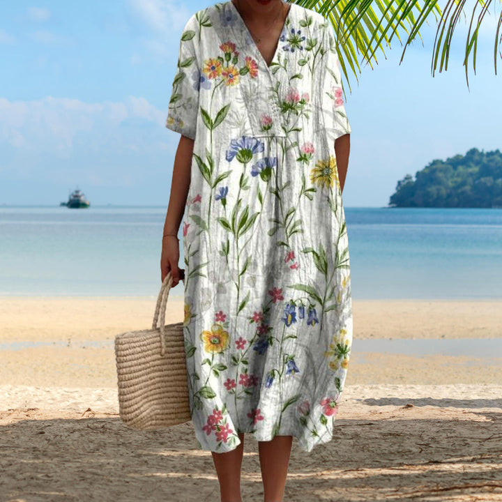 Lora - Bunt Geblümtes Sommerkleid
